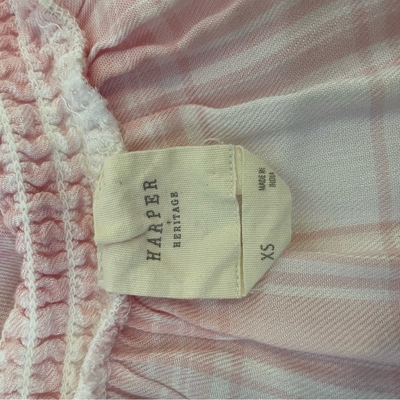 Harper Heritage Pink & White Plaid Blouse Small XS - Picture 4 of 4